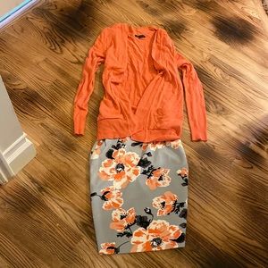 Cardigan and skirt